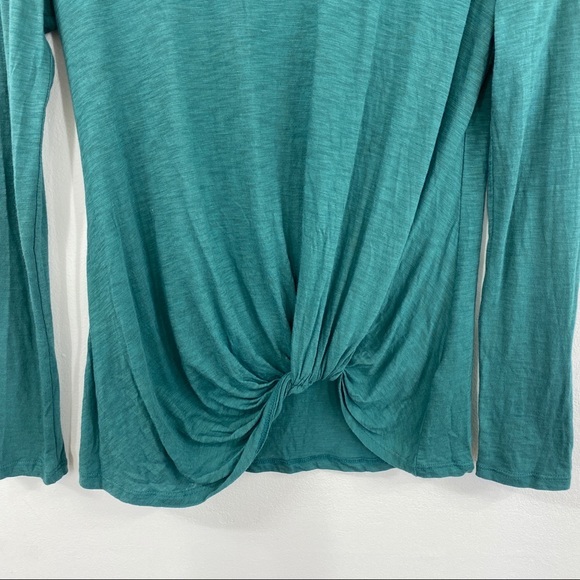 BP. Peacock Green Knot Front Long Sleeve T-shirt - Picture 3 of 6
